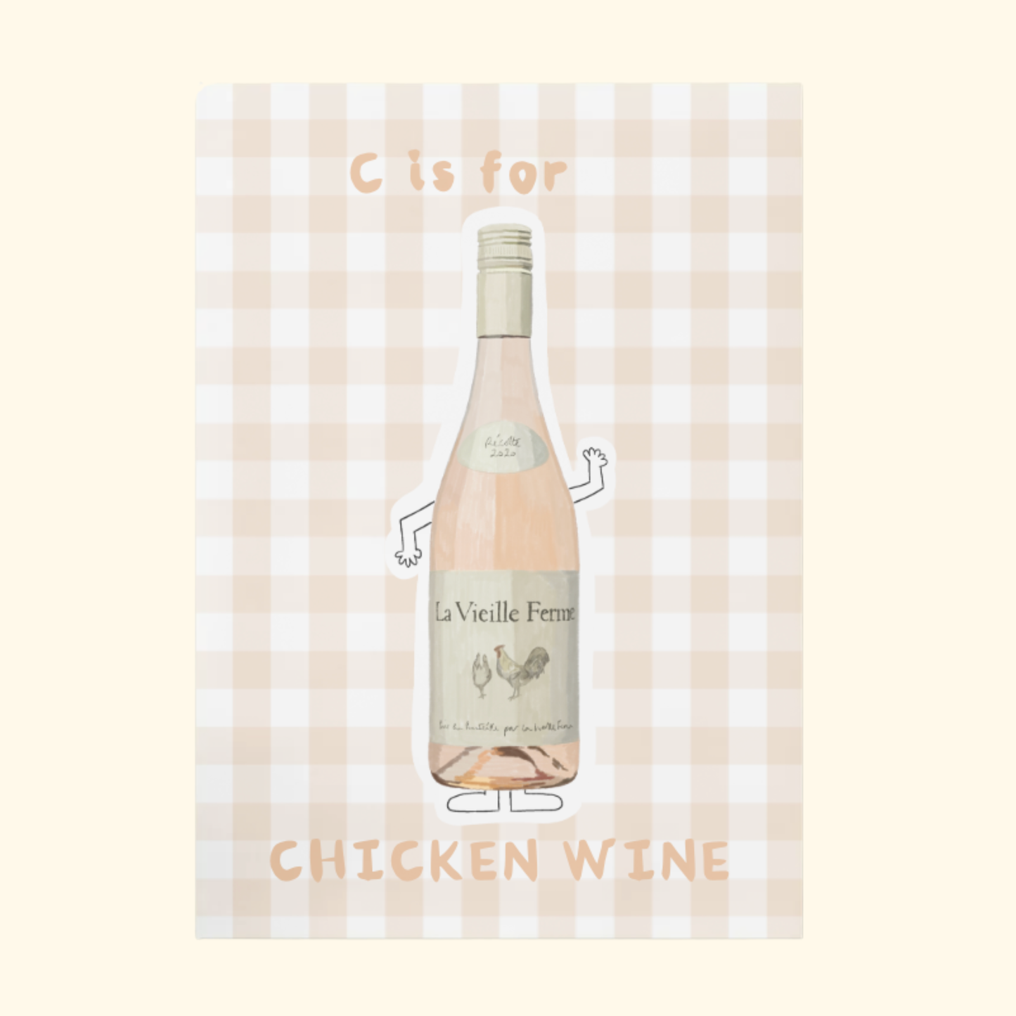 C is for Chicken Wine framed mockup