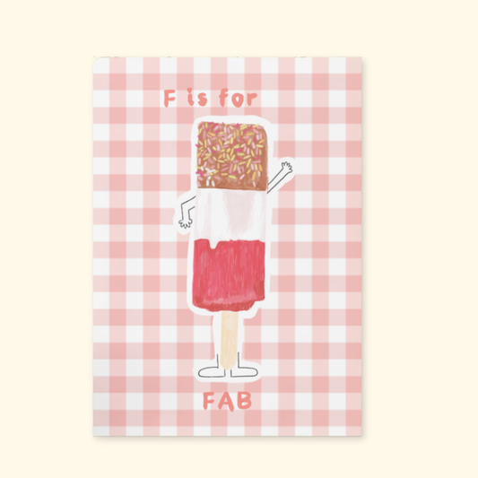 F is for Fab framed mockup