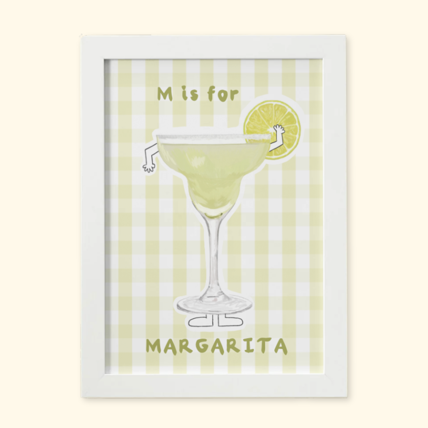 M is for Margarita framed mockup