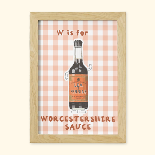 W is for Worcestershire Sauce framed mockup