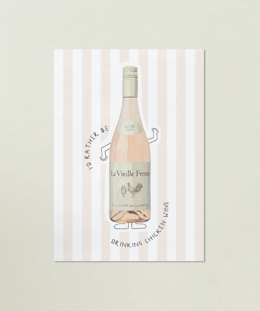 Chicken Wine Print
