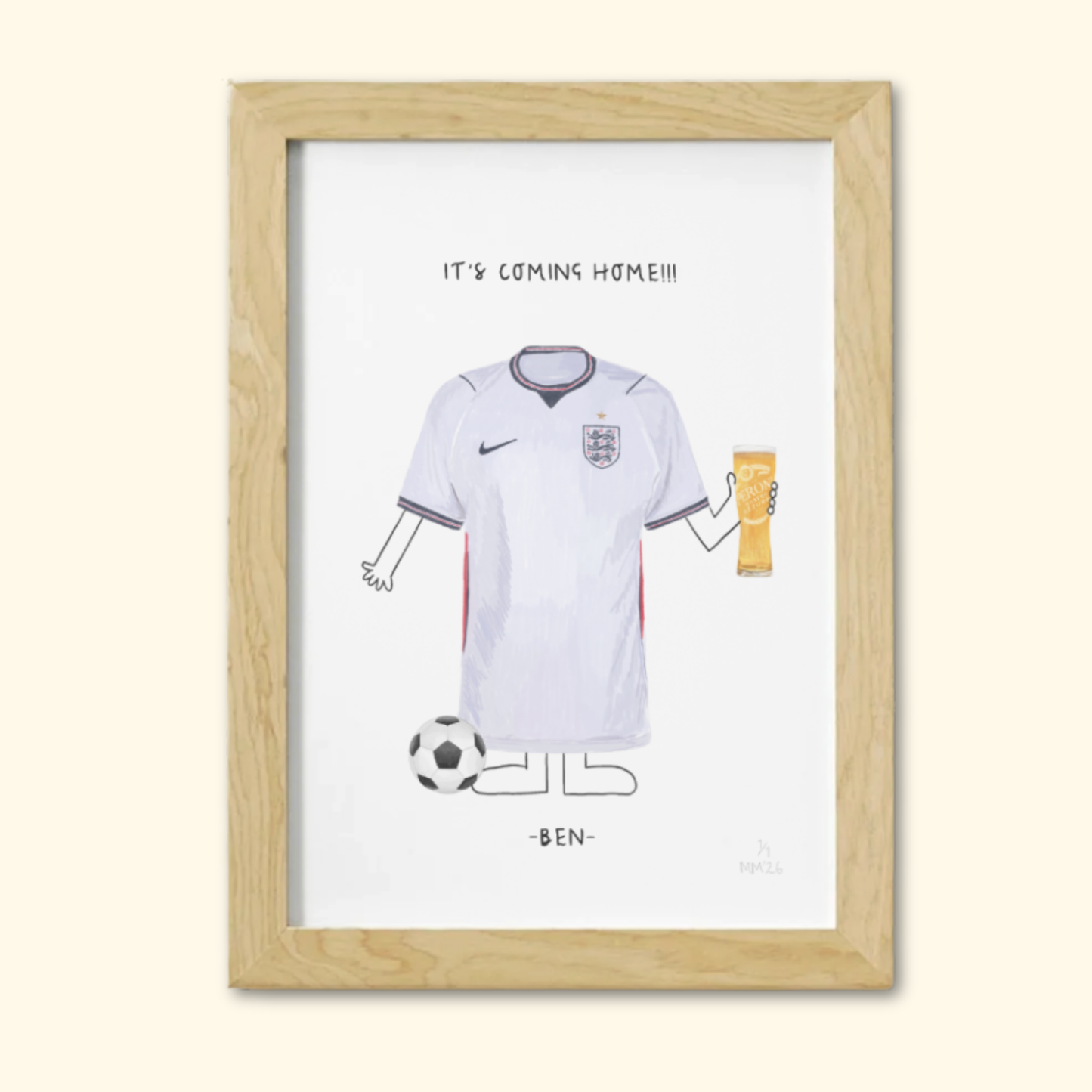 Personalised England Football Print