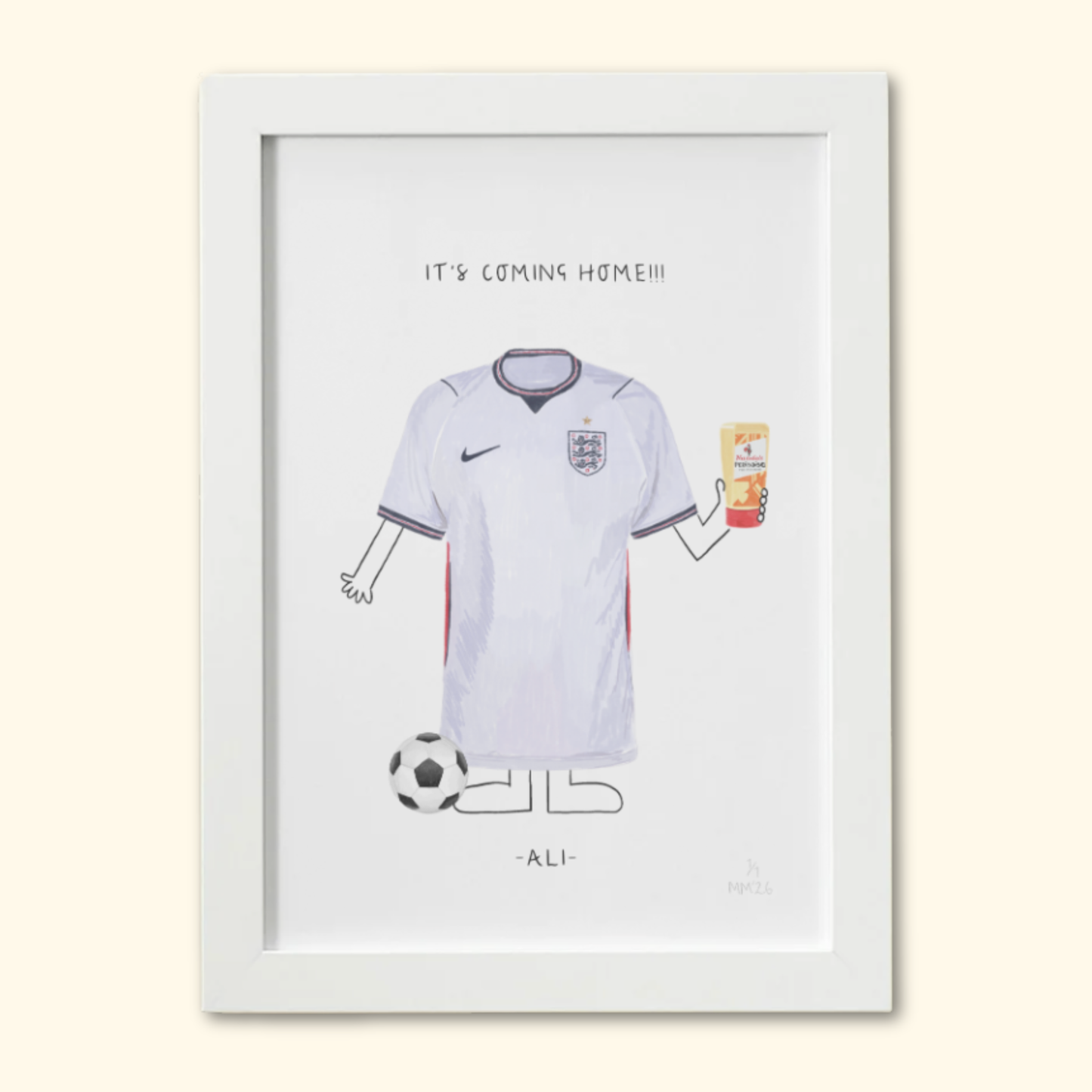 Personalised England Football Print