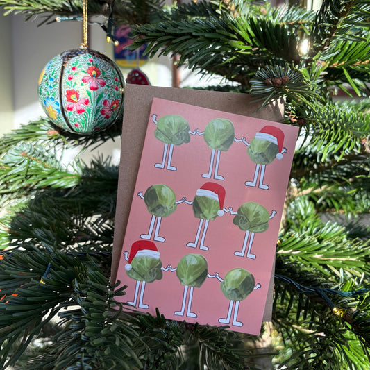 Red Brussel Sprout Christmas Card