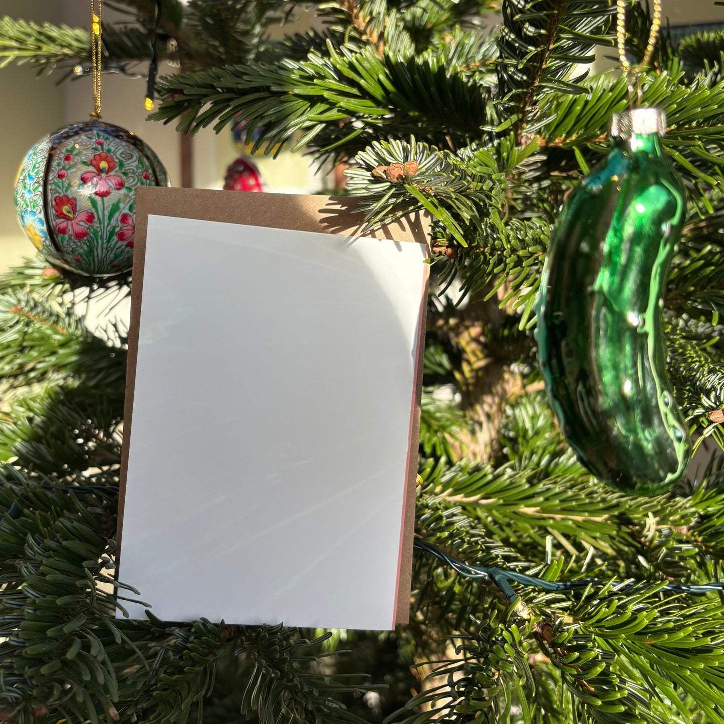 Red Brussel Sprout Christmas Card