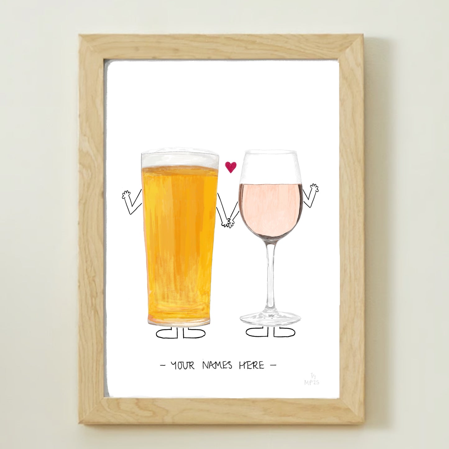 Pint of Beer & Glass of Rosé E-Print (Limited Edition)