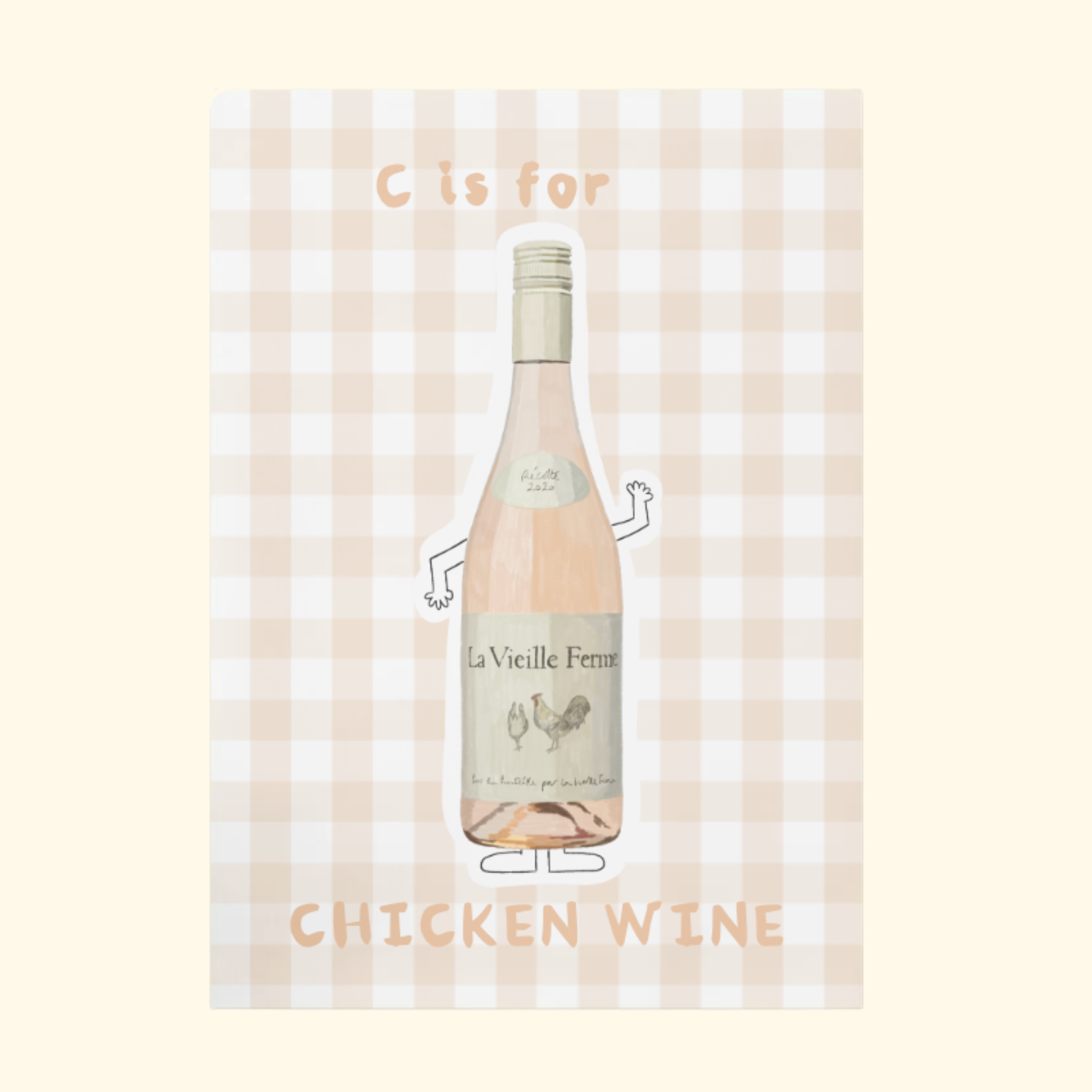 C is for Chicken Wine framed mockup