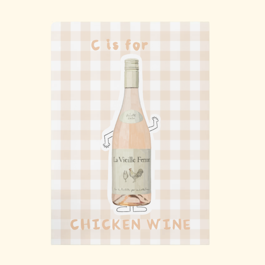 C is for Chicken Wine framed mockup