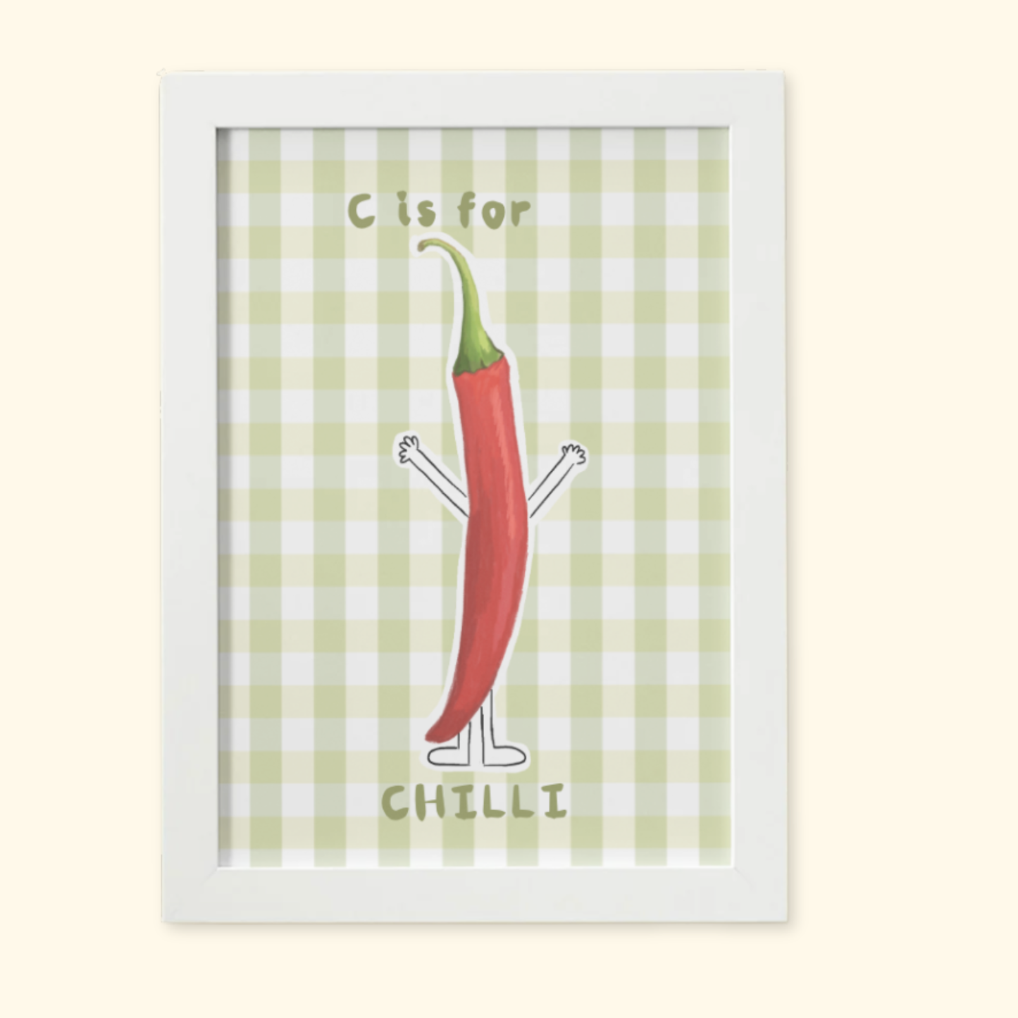 C is for Chilli Green framed mockup