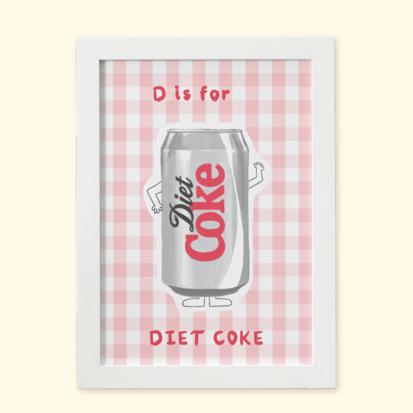 D is for Diet Coke framed mockup