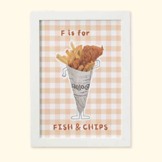 F is for Fish & Chips mockup