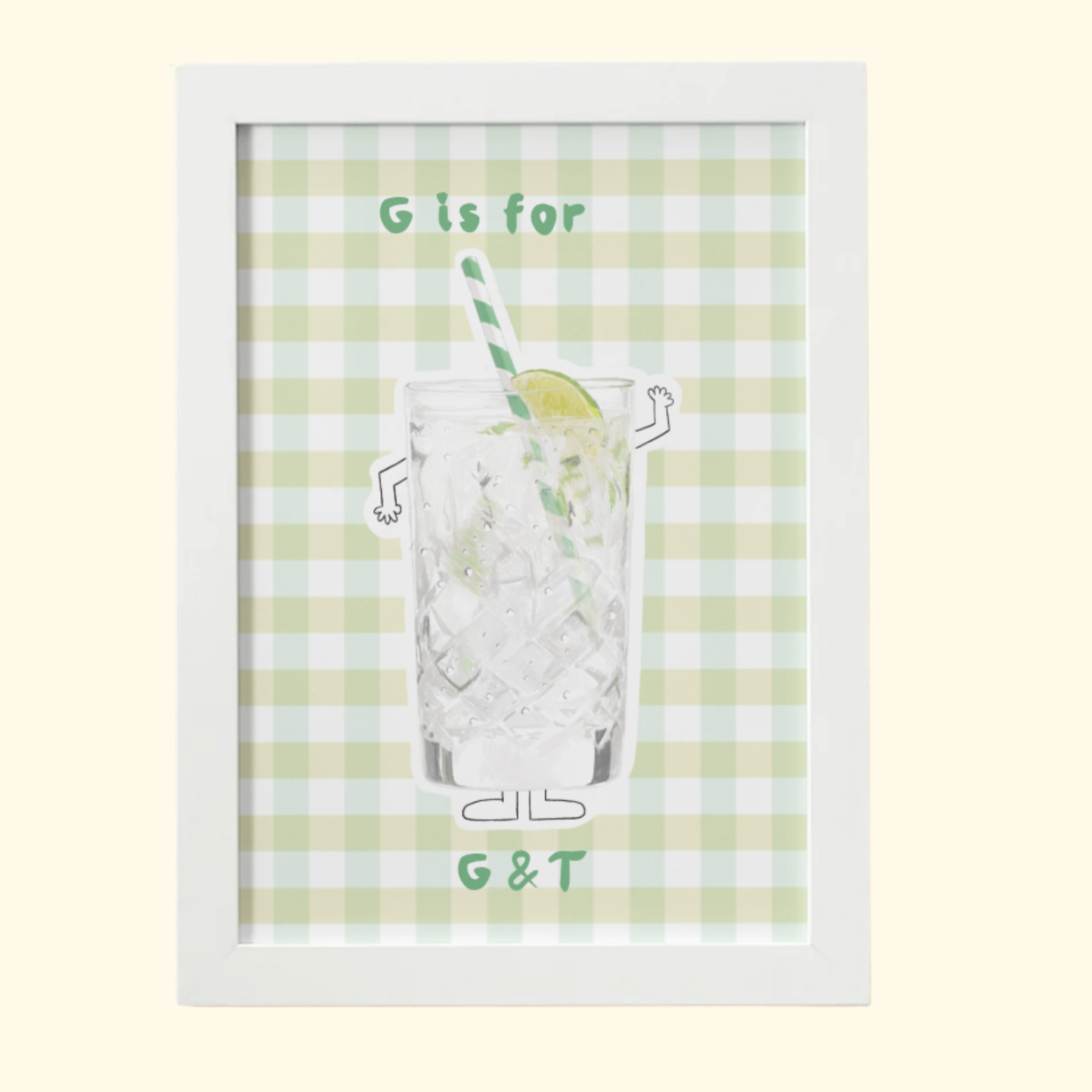 G is for G&T framed mockup