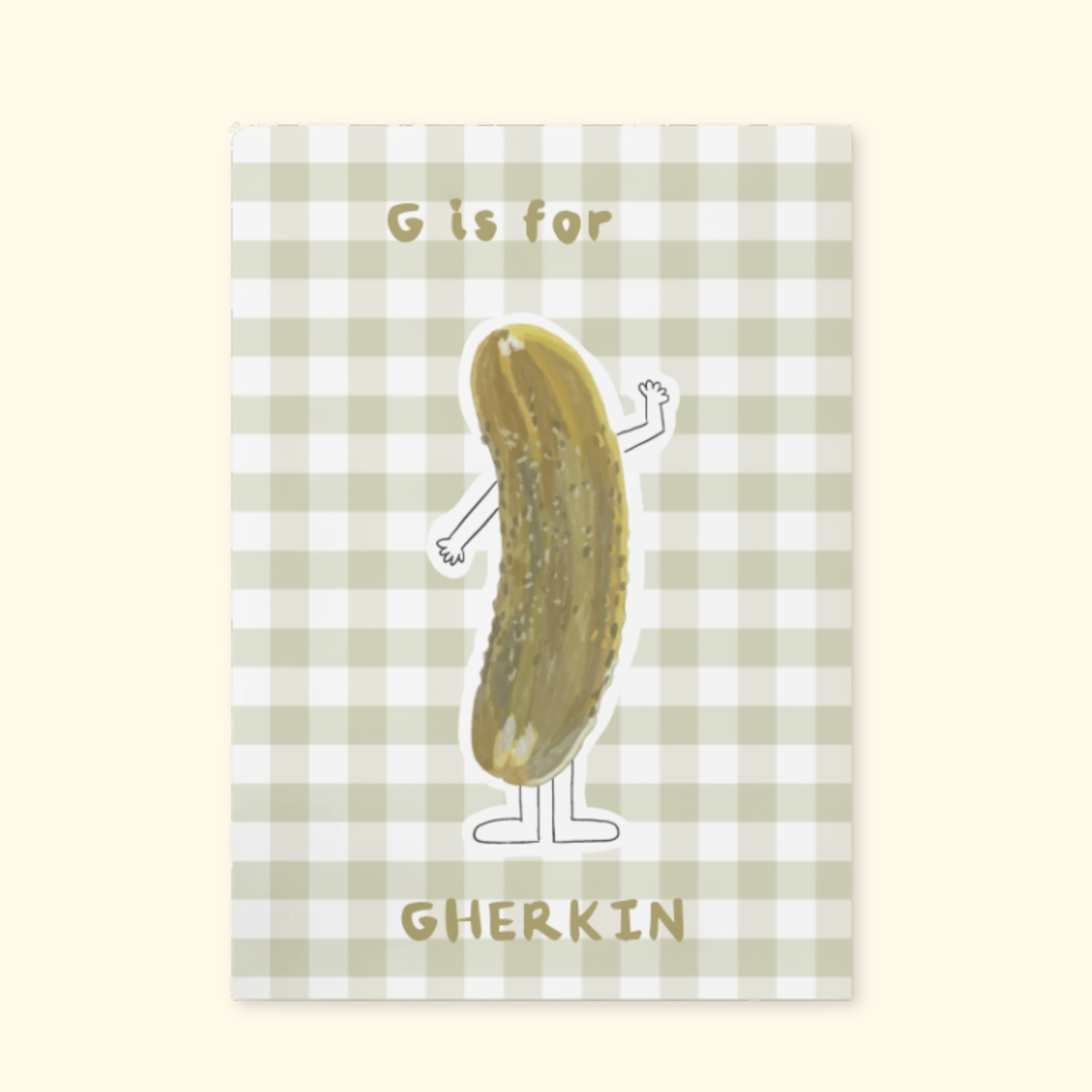 G is for Gherkin framed mockup