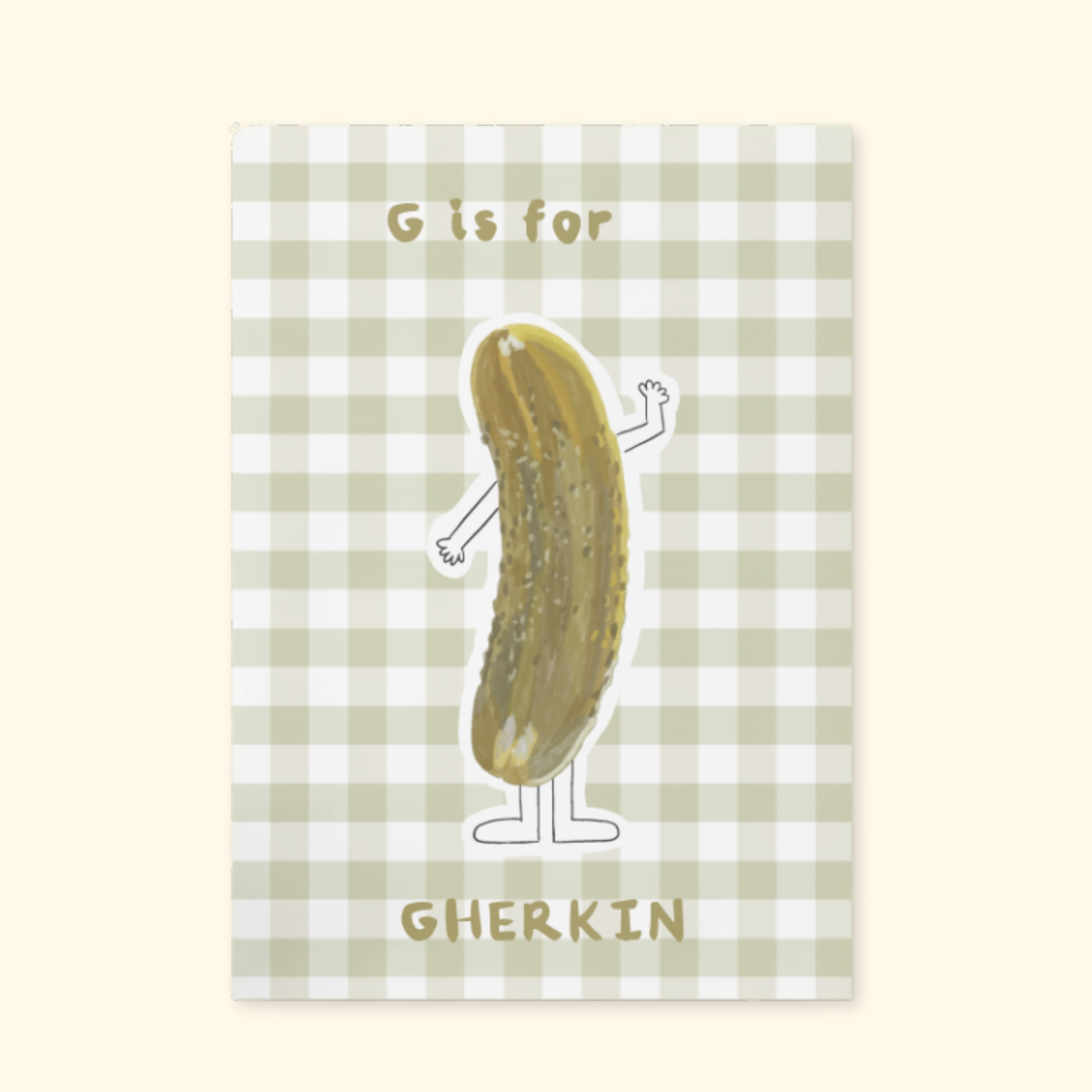 G is for Gherkin framed mockup
