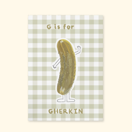 G is for Gherkin framed mockup