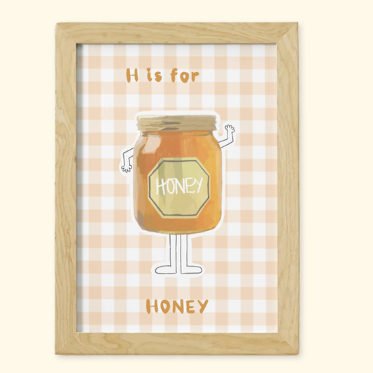 H is for Honey framed mockup