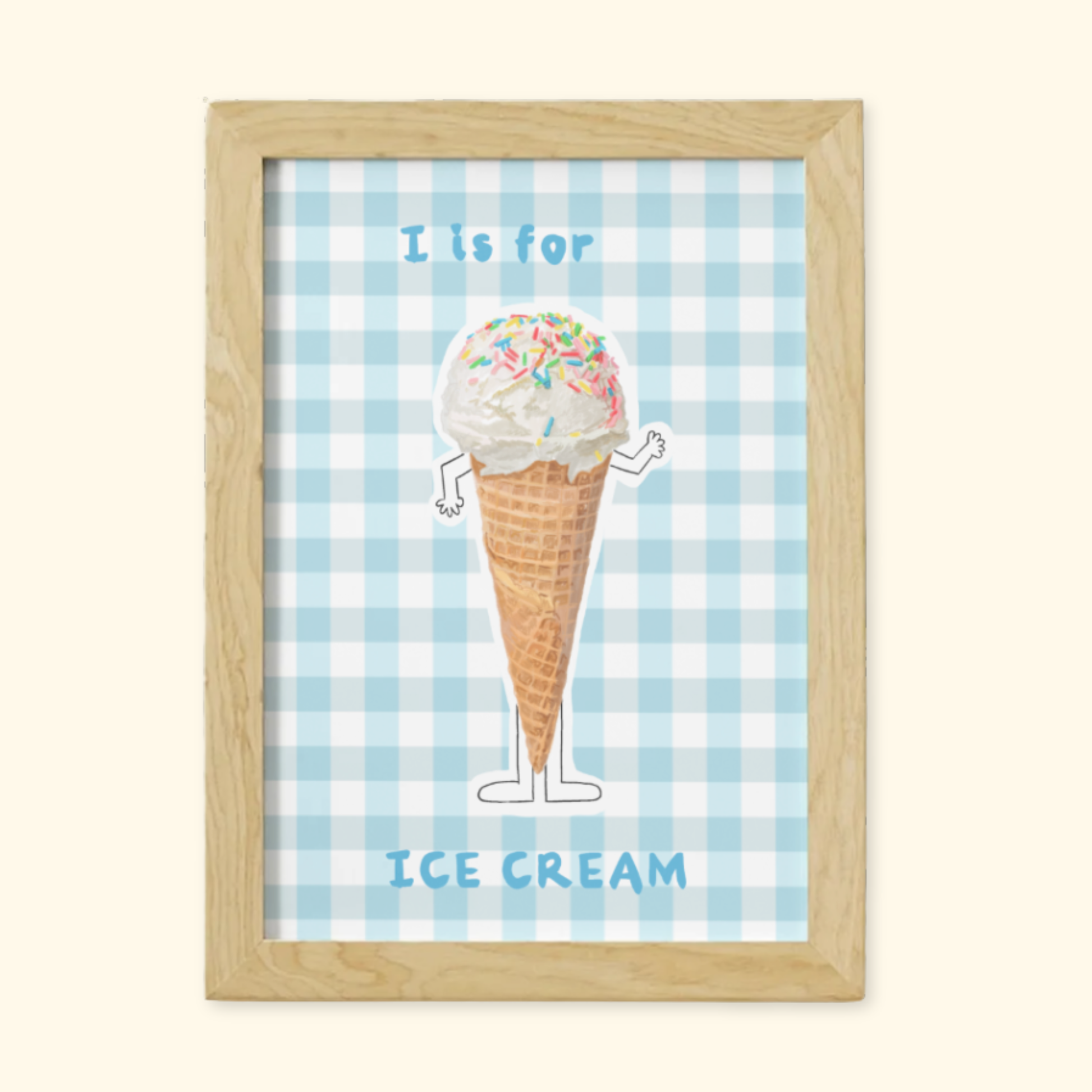 I is for Ice Cream Blue mockup
