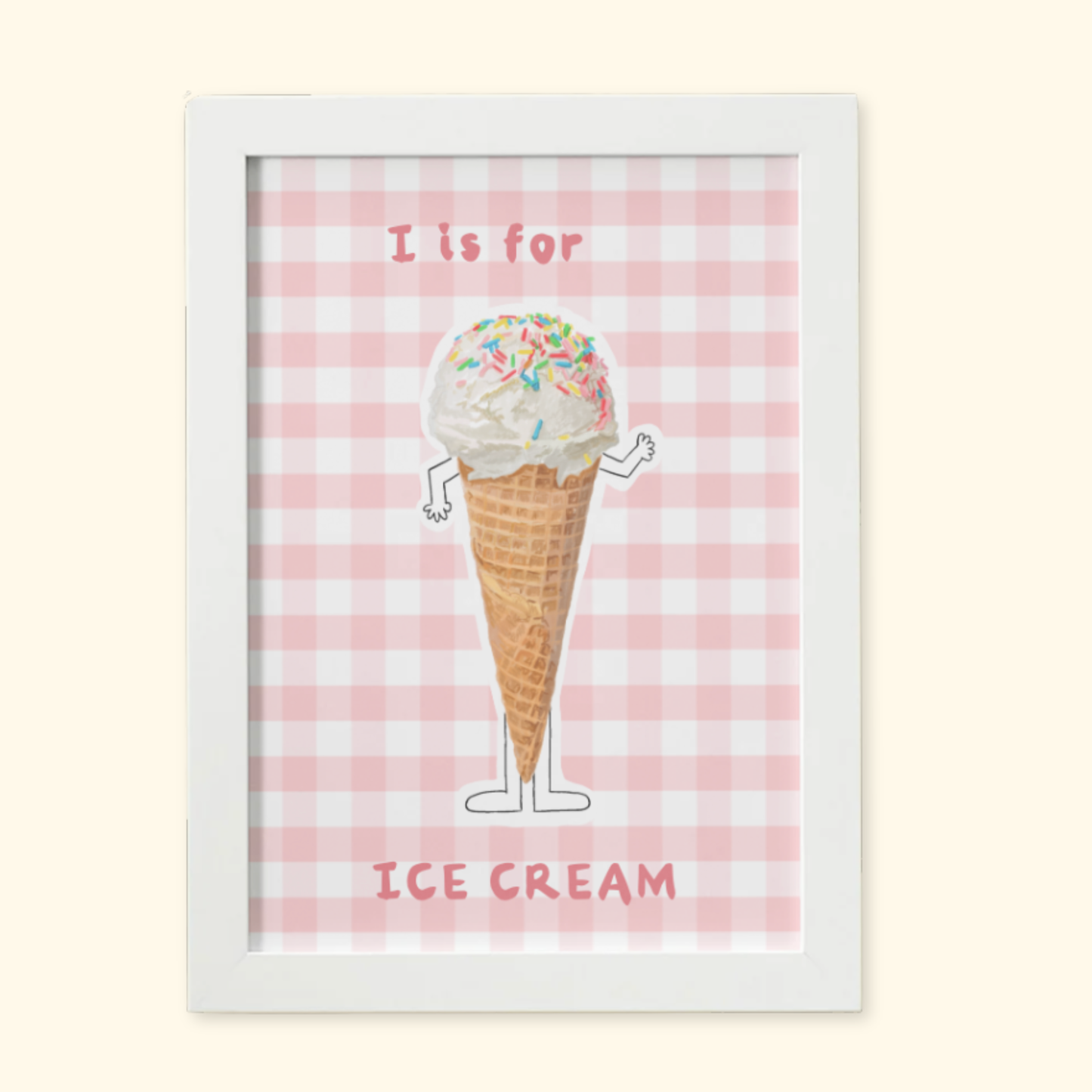 I is for Ice Cream Pink mockup