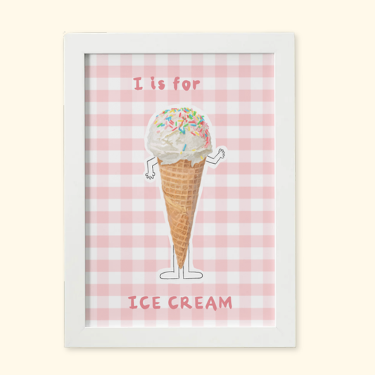 I is for Ice Cream Pink mockup