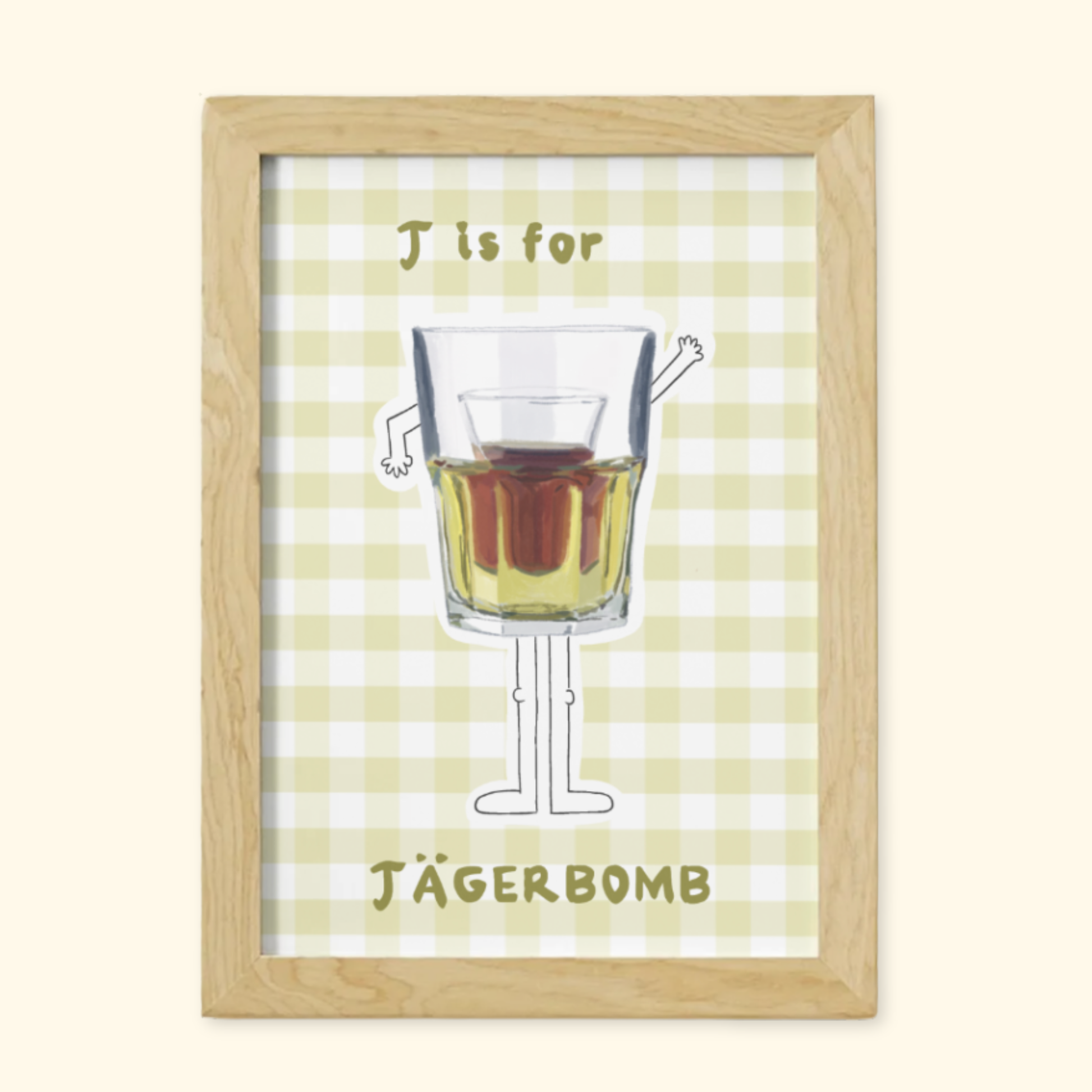 J is for Jägerbomb framed mockup