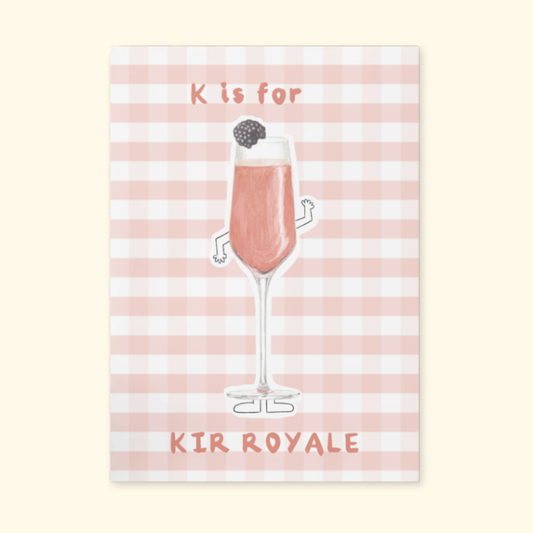 K is for Kir Royale framed mockup