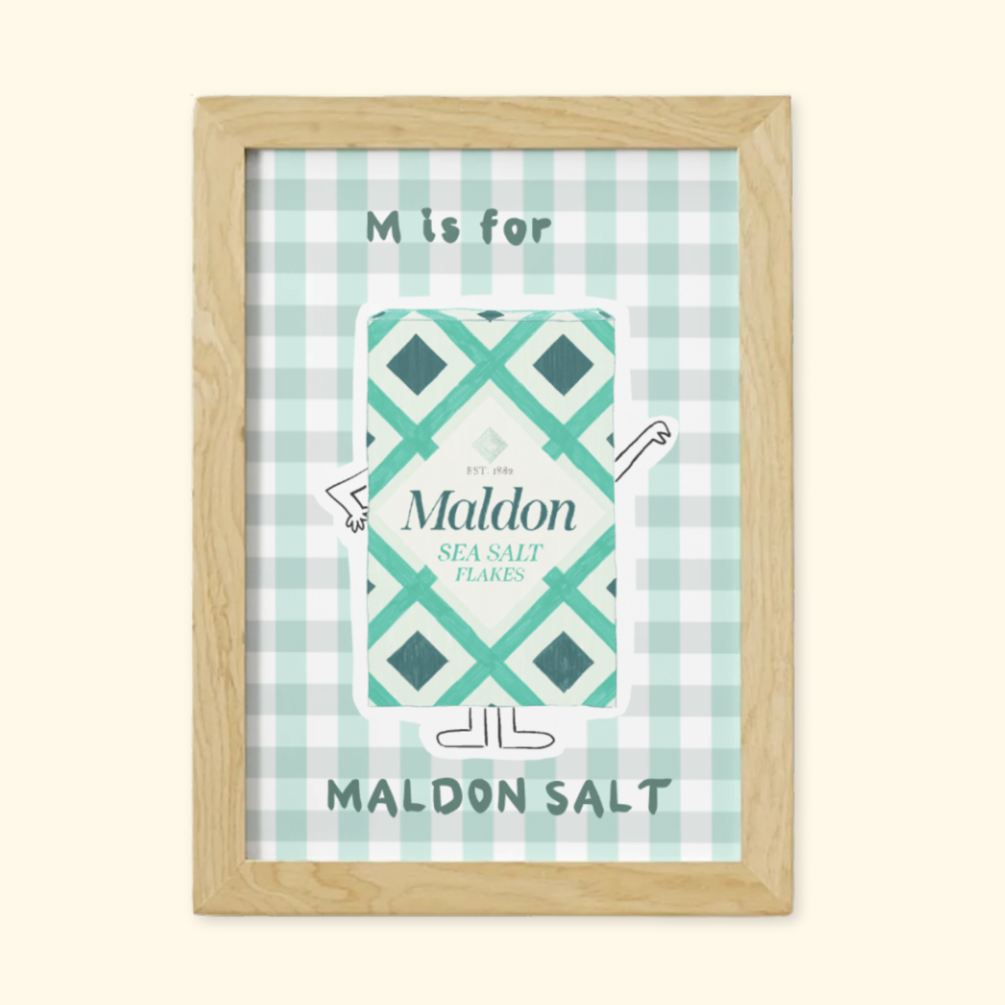 M is for Maldon Salt framed mockup