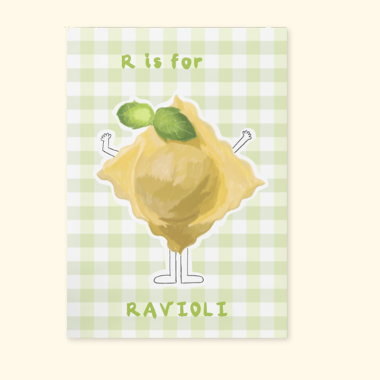 R is for Ravioli mockup