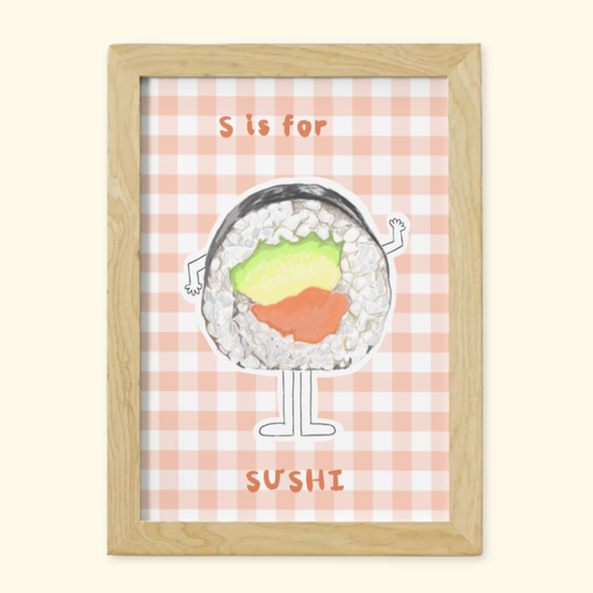 S is for Sushi framed mockup
