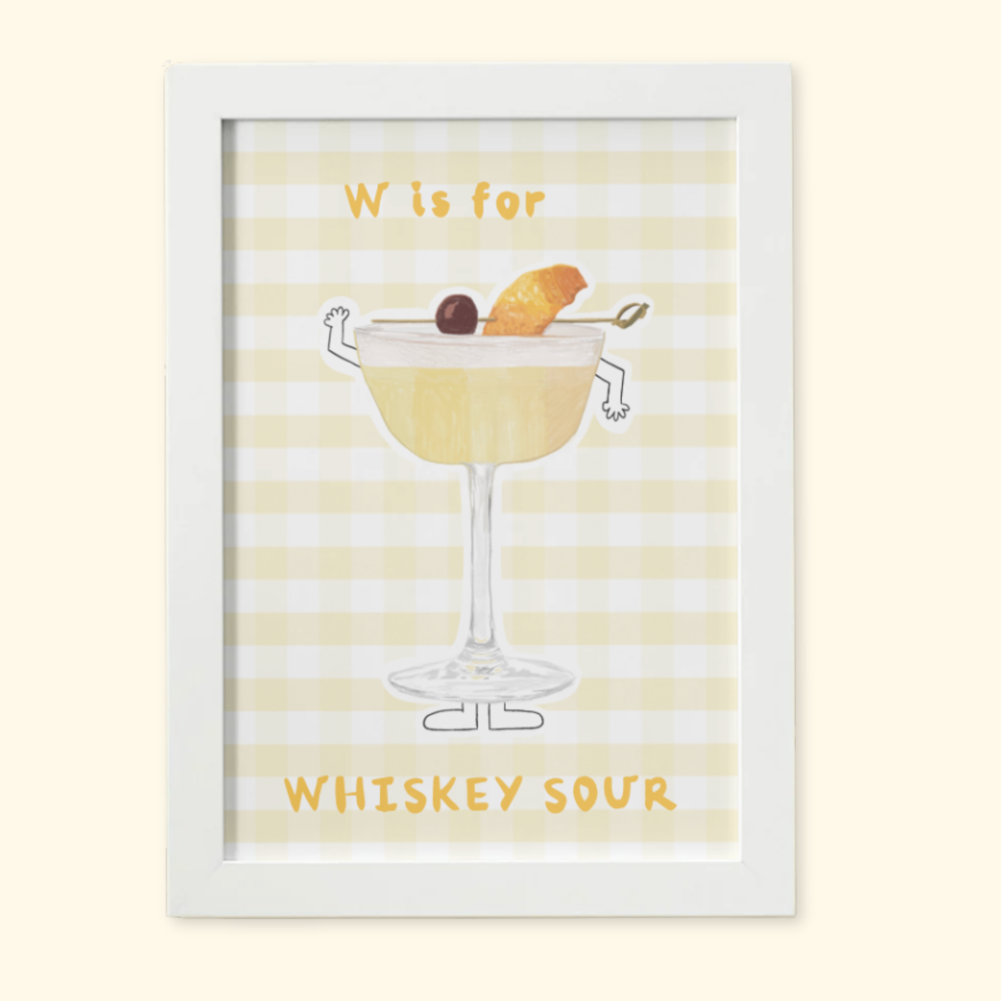 W is for Whiskey Sour framed mockup