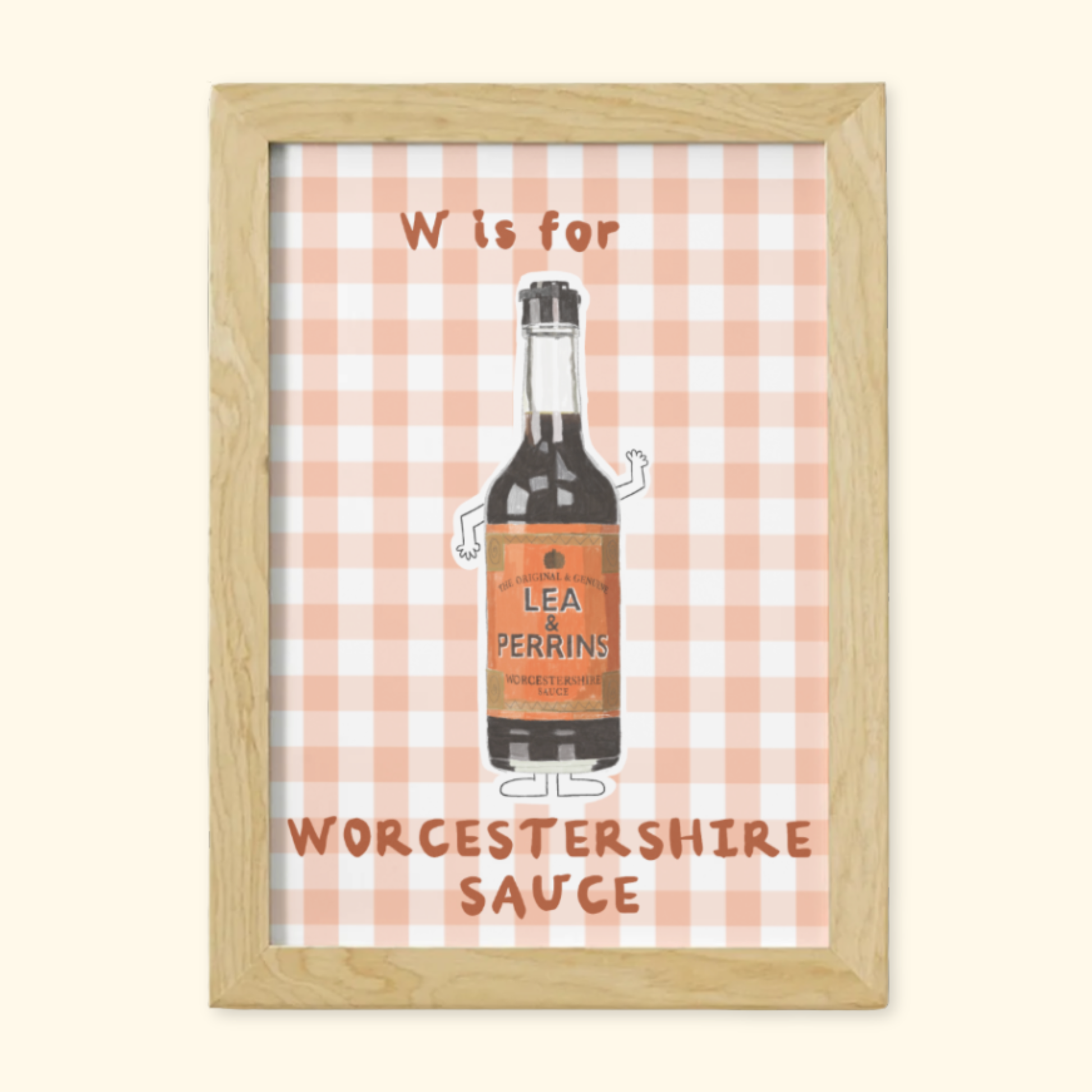 W is for Worcestershire Sauce framed mockup