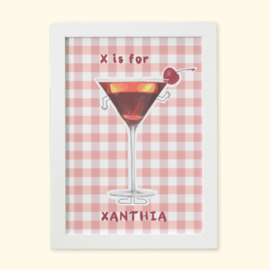 X is for Xanthia framed mockup