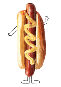 Hot dog character drawn by Maisie